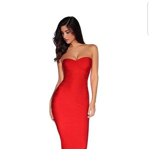 Red bandage dress size xs